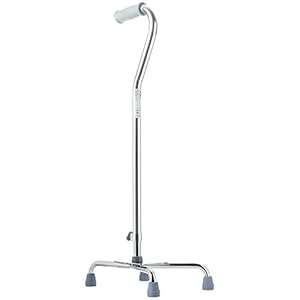 Days 30311 Quad Cane with Narrow Base, Limited Mobility Aid for Elderly and Handicapped, Walking Stick with 4′ for Motor Control and Stability, Walk Assist with Slip Resistant Rubber Tips