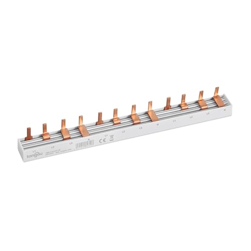 TONGOU phasenschiene 4 polig 12-fach Sammelschiene max. 63A Busbar 230/415V Geeignet für Wohn- und Geschäftshäuser Präzision Kompaktheit