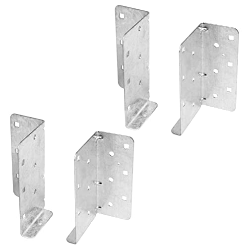 4 Pcs Split Joist Hanger Structural-Connectors Face Mount, All 6" Face Mount Joist Hanger 16 Gauge, Hot Dip Galvanized Finish Steel Joist Dimensional Hangers #TOP2
