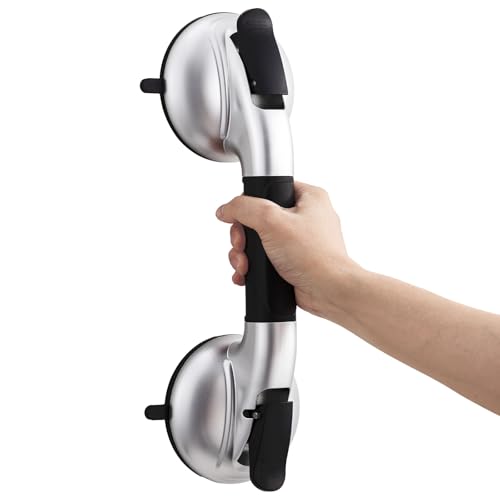 TAILI Barre d'Appui à Succion pour Salle de Bain MAX 150 KG, pour Personnes âgées, Équipé d'une Ventouse en Caoutchouc Améliorée, Poignées de Douche...