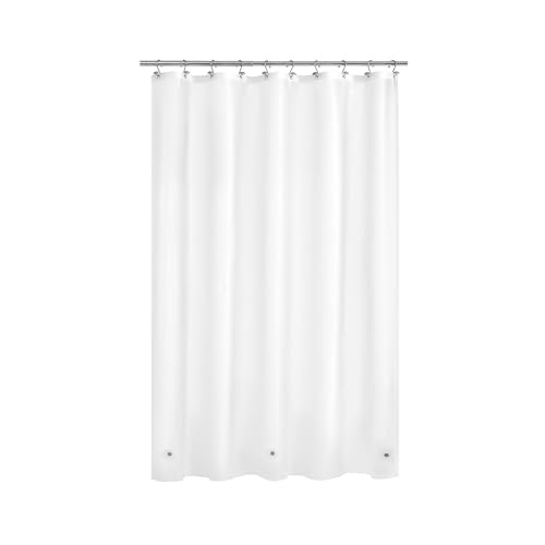 Image of Mrs Awesome Frost Shower Curtain Liner with 3 Magnets, 60x72 Frosted PEVA Shower Liner, Light Weight Plastic Shower Curtain for Bathroom, Waterproof,Frost