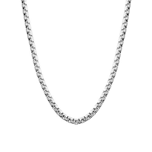 Box Round Rolo Chain 3mm Fine 14k White Gold Necklace Women Men Jewelry Strong Solid Plated Clasp Gift with Lobster Clasp (22.00)3