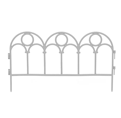 Valla para Jardín a Piezas - Decoración y Protección para Jardín, Piscina, Terraza - Set de 4 Piezas (Modelo 7, Blanco)