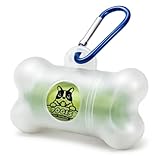 Pogi's Dog Poop Bag Dispenser with Metal Carabiner Clip - Includes 15 Pogi's Poop Bags for Dogs
