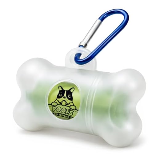 Pogi's Dog Poop Bag Dispenser with Metal Carabiner Clip - Includes 1 Dog Poop Bag Holder for Leashes & 15 Scented Poop Bags for Dogs