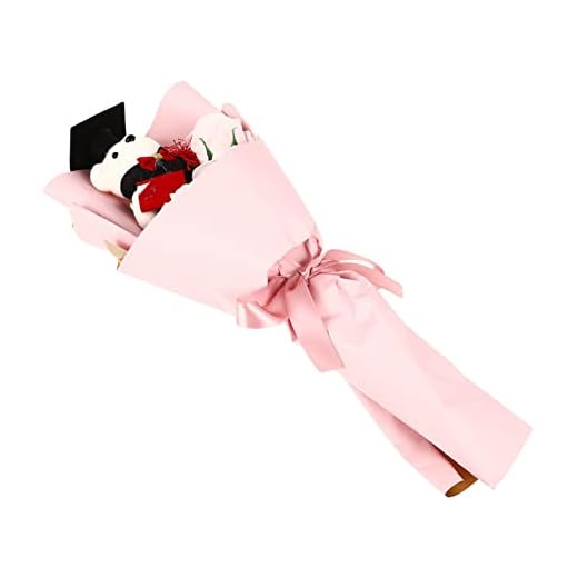 Angoily Ramo De Flores De Jabón Dr. Bear Modelo De Oso De Graduación Flor De Jabon De Graduacion Bouquet Floral Perfumado Regalos De Fiesta De Graduación Elegante Banquete Hortensia Tela