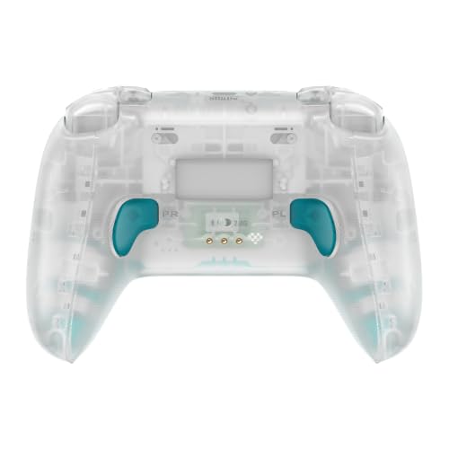 Image of 8BitDo Ultimate 2 Wireless Controller for Windows PC, Apple, Steam & Android, Gaming Controller with TMR Joysticks, Hall /Tactile Triggers, Motion Control, RGB Fire Ring, 1000Hz Polling Rate, Clear Blue
