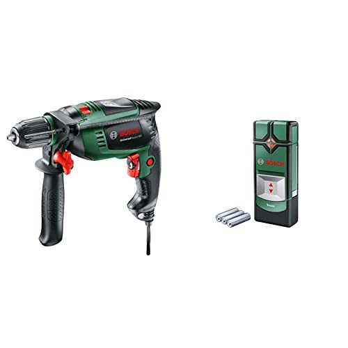 Bosch Home and Garden Schlagbohrmaschine UniversalImpact 800 (800 Watt, Koffer), Schwarz/Grün & Bosch Ortungsgerät Truvo (Ein-Knopf-Bedienung für einfache Nutzung, Strom & Metall Leitungssucher)