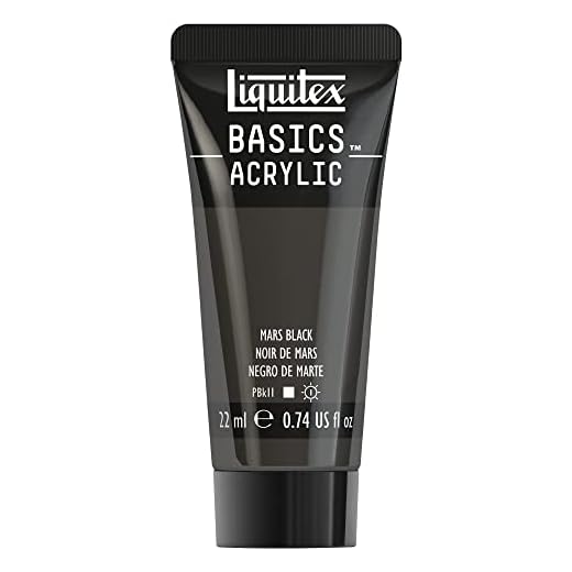 Liquitex Basics - Pintura Acrílica, Para Bellas Artes y Manualidades, Resistentes a la Luz, Viscosidad Media, Acabado Satinado, Tubo de 22 ml - Negro De Marte