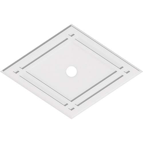 Image of Ekena Millwork CMP40X26DD-03000 Diamond Architectural Grade PVC Contemporary Urethane Ceiling Medallions 40 inchW x 26 5 /8 inchH x 3 inchID x 14 inchC x 1 inchP