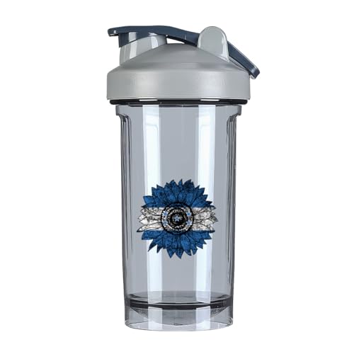 Vintage Sunflower Honduras Honduran Flag 18 Ounce Shaker Bottle Drink Mixer Leak-proof Pre Workout Protein Shakes Meal Replacement Shakes Bottles 500ML/18 Oz Gray