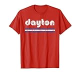 Dayton Ohio Retro Three Stripe Weathered Vintage T-Shirt