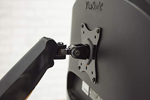 Rife-Single-Monitor-Desk-Mount-Gas-Spring-Single-Arm-Monitor-Stand-Desk-VESA-Mount-for-17-to-27-Inch-Screen-with-Clamp-and-Grommet-Mounting-Base-Black