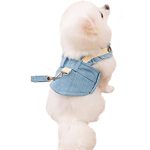 Bidason 犬 ハーネス リード 可愛い 猫具 胴輪 ベスト 7色 小型犬 兼用 牽引ロープ 簡単脱着式 通気 メッシュ 散歩 軽量 抜けない 歩行補助 四季適用 猫 サイズ選択可 カラー選択可