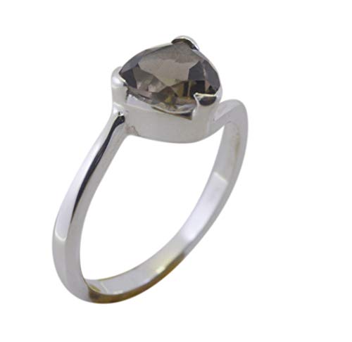 Bague argent 925 anti-ternissement avec quartz brun véritable résistant