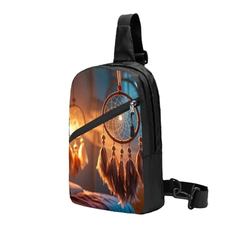 Dream Catcher Print Men's and Women's Foldable Crossbody Bag,Sports Crossbody Bags,and Daily Chest Bags2