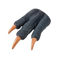 Dinosaur Claw Glove Velociraptor Paw Handwear Realistic Dinosaur Claw Gloves Soft Hand Puppet Interactive 3 Fingers Paw Gloves for Halloween Cosplay Costume Prop Party Supplies, One Claw