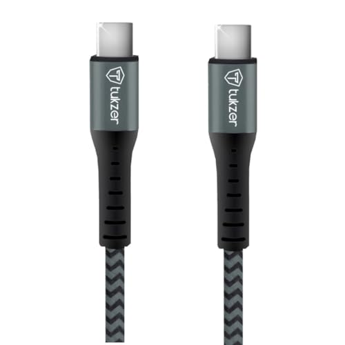 Tukzer Fast Charging USB C to USB C 100W 480 Mpbs Data Sync Nylon Braided Cable with EMark Chip for SamsungS24/S23 Ultra,Flip,Fold 5G,iPhone 16,15,Pro
