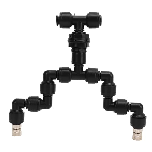 Gavigain Rainforest Mist Maker,Reptiles Mist Sprinkler Double Head 360 Degree Rotation Spray Nozzle for Climbing Pet Feeding Box Silver