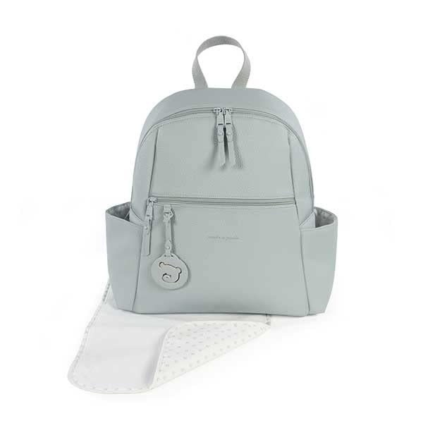 Pasito a Pasito. Mochila Yummi. Bolsa Pañalera Amplia para Silla de Paseo. Diseño Cómodo y Versátil con Asas Cortas para Colgar del Cochecito o Correas para Llevar a la Espalda. Color Verde