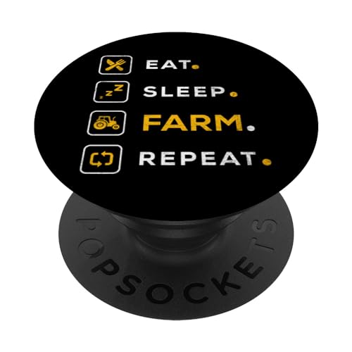 Funny Christmas Farming Eat Sleep Farm PopSockets PopGrip Intercambiable