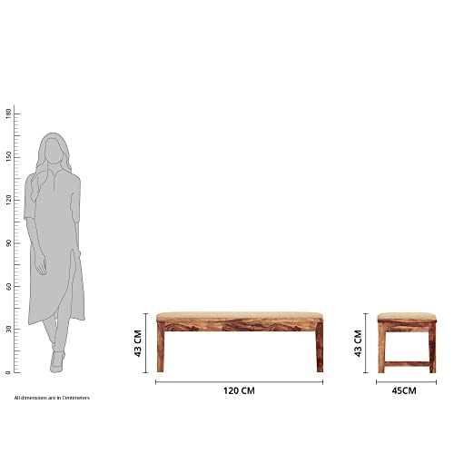Image of Amazon Brand - Solimo Solid Sheesham Wood Kotili Six Seater Dining Table Set with 4 Cushioned Chairs and 1 Cushioned Bench | Wooden Furniture for Dining Room Kitchen and Home (Natural Finish)