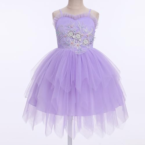 ODASDO Toddler Kids Girls Spaghetti Straps Puffy Tulle Tutu Dresses for Tea Party Birthday Wedding Special Occasion2