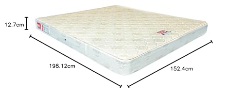 Image of Coir fit Health Plus 5' Inch Queen Size Natural Rubberised Coir Mattress(78x60x5, White)