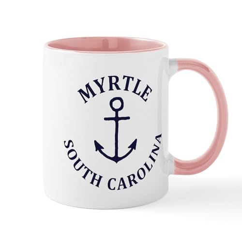 Taza de cerámica 11 oz Blanca con interior rosa miniatura 1