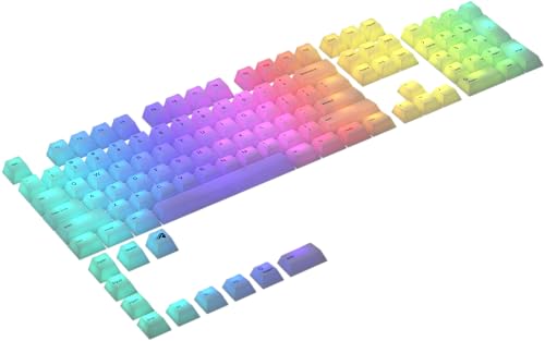 Glorious Gaming 115x Polychroma RGB Keycaps - Transluscent for Max RGB, Cherry Profile, Super Durable Polycarbonate, Original Typeface, Rich Acoustics, US Layout - Polychroma
