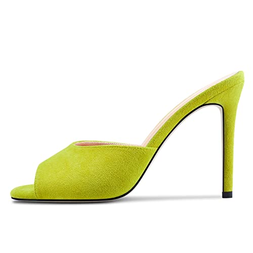 Image of TNYNFBEB Women Stiletto High Heel Peep Open Toe Sandals Slingback Slip-on Wedding Office Cute Basic Classic 3.9 Inches Heels