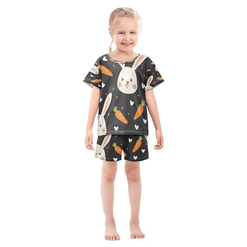 senya Short Sleeve Pajamas Sets Summer Cotton Sleepwear Face Rabbit Orange Carrot3
