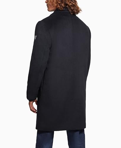 GUESS Men's Gus Single Breasted Overcoat Quilted Bib2