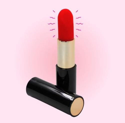 Vibrador Batom Massageador USB Recarregável - Discreto, Silencioso e Poderoso, Vermelho