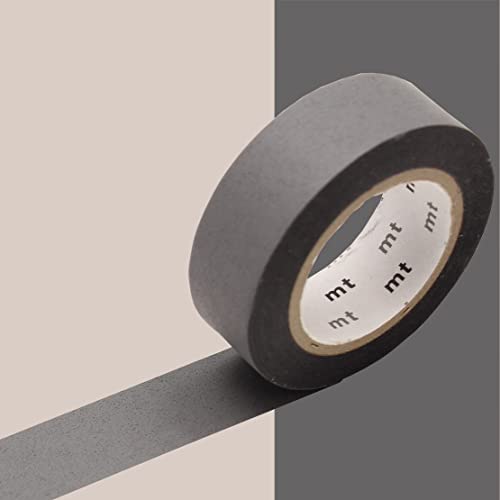 Masking Tape Unicolore Pastel - Gris Mat - 1,5 cm x 7 m