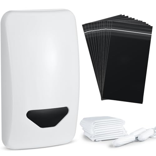 Image of Qinyoung Feminine Hygiene Disposable Bags Holder with 100 Pcs Hygiene Period Bags Care Products Dispenser for Tampons and Sanitary Pads for Home & Business Bathrooms