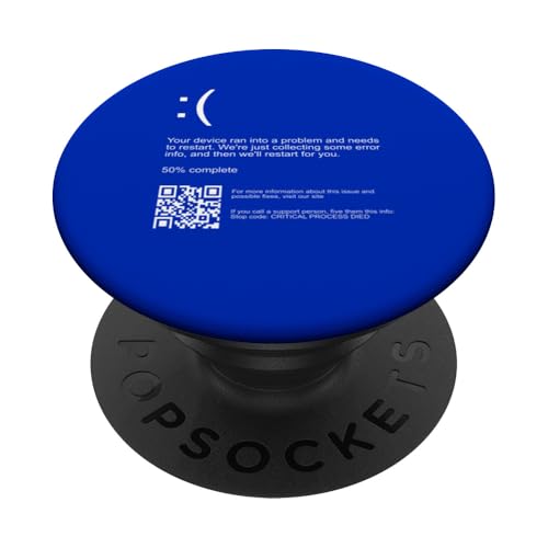 Ecrã azul de PC de computador, Geek Nerd Gamer Tech Savvy PopSockets PopGrip intercambiável