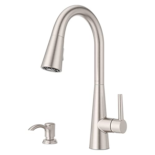 Pfister-Barulli-Kitchen-Faucet-with-Pull-Down-Sprayer-and-Soap-Dispenser-Single-Handle-High-Arc-Spot-Defense-Stainless-Steel-Finish-F5297BARGS Pfister Barulli Kitchen Faucet with Pull Down Sprayer and Soap Dispenser Single Handle High Arc Spot Defense Stainless Steel Finish F5297BARGS