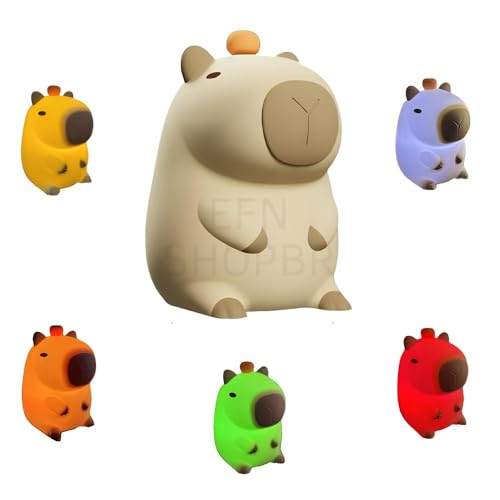 Luminária Capivara de Silicone LED Touch Recarregável USB com Int...