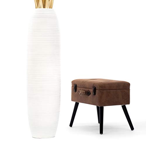 Image of Leewadee Large Floor Vase 41 inches Mango Wood for Pampas Grass, Dried Flowers
