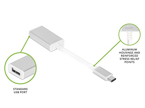 Moshi Usb-C To Usb 3.1 Adapter, Data Transfer Speed Of Up To 5Gbps, Anodized Aluminum Casing, Compatible With Macbook & Other Devices Support Usb-C Port #TOP30