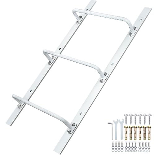 Zwinz 3-Step Window Well Ladder Straight Heavy Duty Steel Wall Mounted Ladder Powder-Coated Basement Egress Window Ladder 34.2 Lx17.3 W White