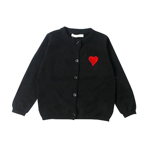 Toddler Girls Boys Button Down Tops Heart Printed Long Sleeve Cardigan Jackets Cute Stylish Outwear for Kids Children