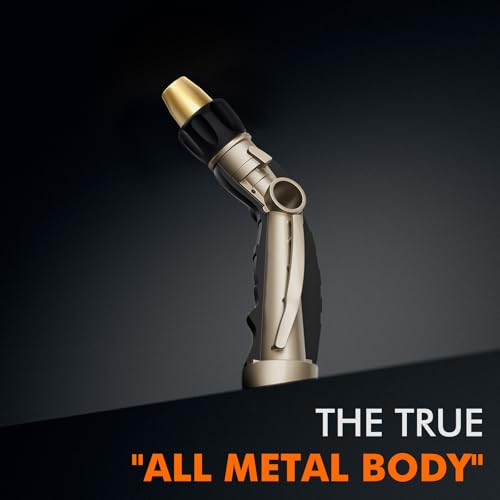 RESTMO Hose Pipe Spray Gun High Pressure, Heavy Duty Pure Brass Nozzle Head, Metal Hand Sprayer for Car Washing, Garden Cleaning, Lawn and Plant Watering, Thumb Flow Control, 4 Spray Patterns