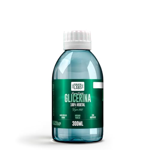 FLAVOR LABS Glicerina Vegetal 100% Pura - 300 ml | Uso Cosmético y Artesanal | Hidratante Natural para Piel, Cabello y Jabones y otros usos.