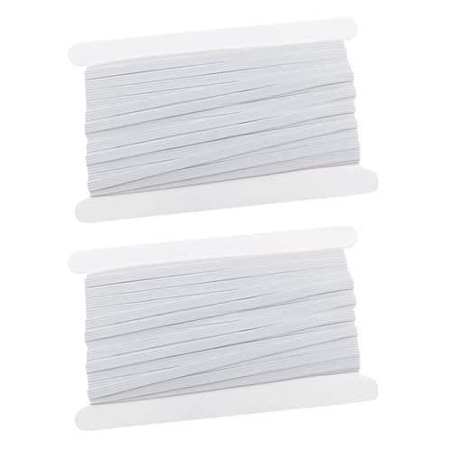 AMSGANK 10 m Elastico per Cucito, Fascia Elastica 6 mm di Larghezza di Colore Bianco Elastico per Pantaloni, per la Casa, Artigianato Fai da Te, Non Facilmente Deformabile - 2pcs