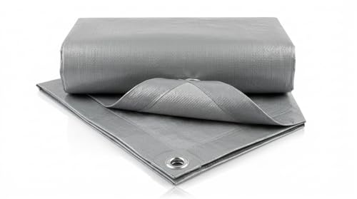 Telo Impermeabile con Occhielli in Polietilene 120g/m² | Telone Occhiellato Impermeabile per Esterno 10×12m (120m²) | Telo Robusto Giardino Copertura Piscina Legna Antipioggia Anti-UV