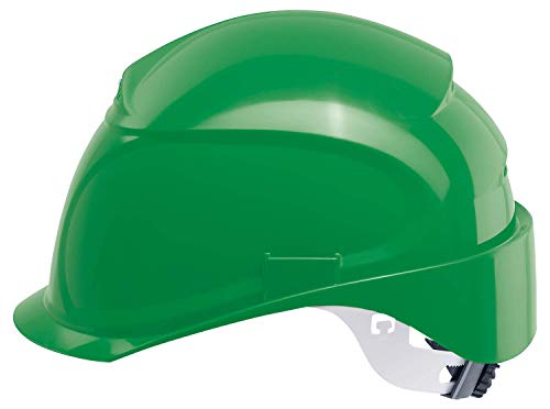 Uvex Airwing B-S-WR Belüfteter Bauhelm mit Drehrad - Kurzer Schirm - Grün