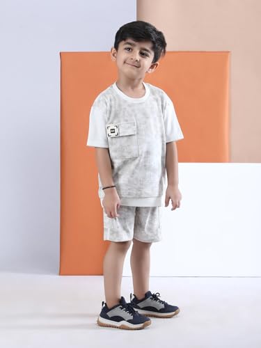 Image of POLKA TOTS 100% Pure Cotton T-Shirt and Shorts Combo For Boys | Summer Dress & Beach Wear for Boys and Toddlers | Breathable Premium Fabric Co-Ord Set Kids | Relaxed Fit Casual Summer Outfit for Kids