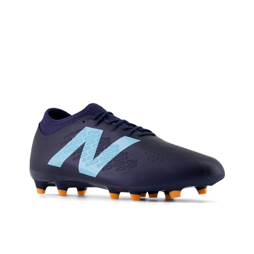 New Balance Unisex Tekela Magique FG V4+ Soccer Shoe,Nb Navy/Team Sky Blue/Hot Mango,Men 9.5 / Women 11